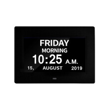 (white) Digital Calendar Day Clock for Elderly with Extra Large Display, 3 Color Modes, Date & Day, Dementia Alzheimer's Clock
