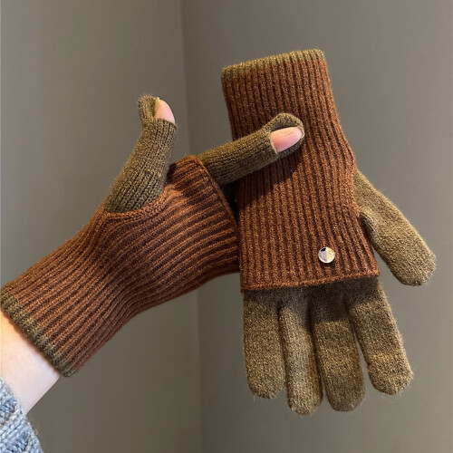 Vendbare Strikvanter Maillard Style Brun 1