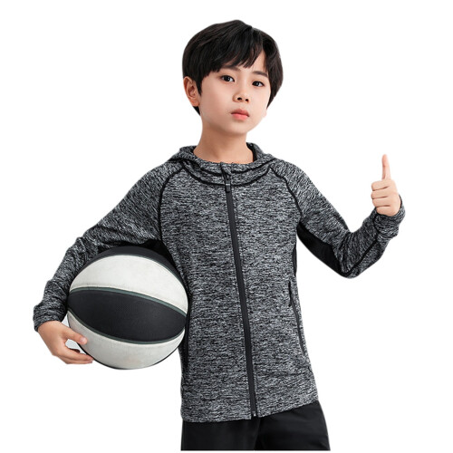 Boys Zip Up Sweatshirt Long Sleeve Athletic Pullover For Kids Workout Tops 1