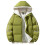 Veste unisexe ample à capuche rembourrée en coton, vert clair, taille M 4