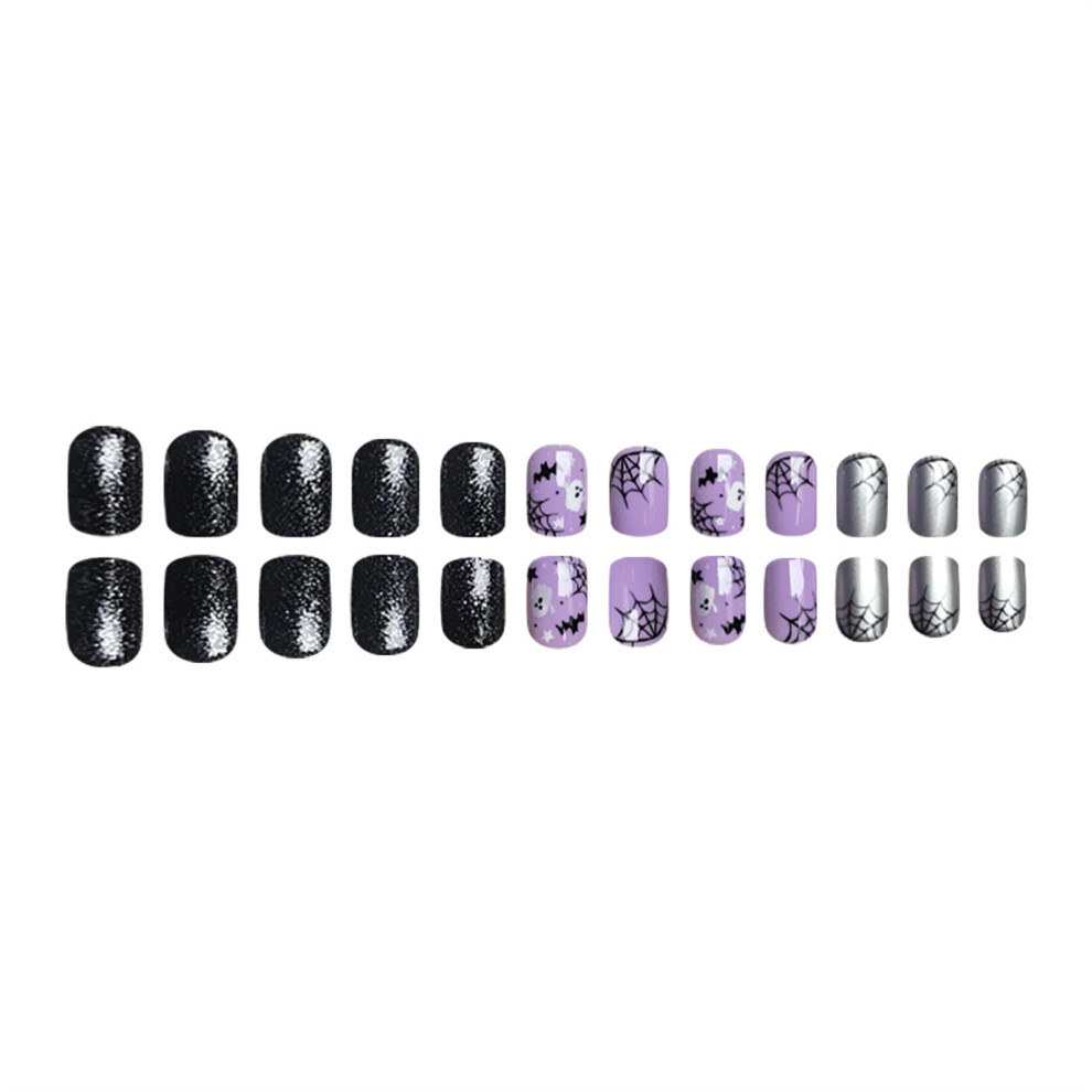 Dcph-Clothing Halloween Glitter False Nails - Eco Friendly