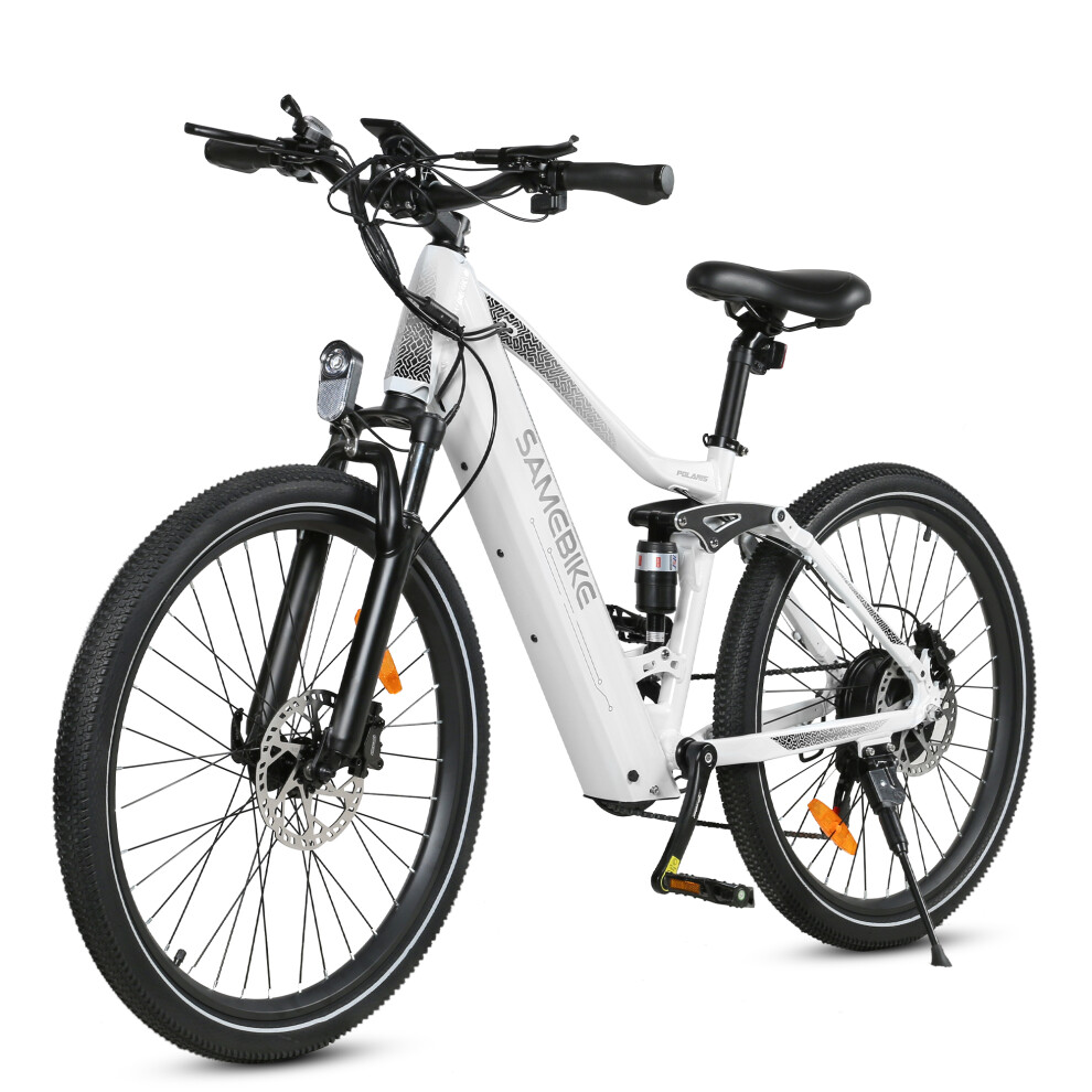 Samebike 26'' E-Bike 48V14ah Full Suspension, White