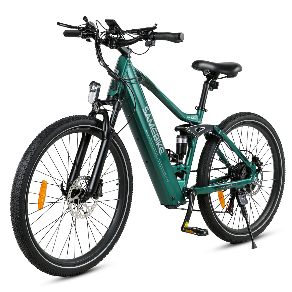 Samebike 26'' E-Bike 48V14ah Full Suspension, Green