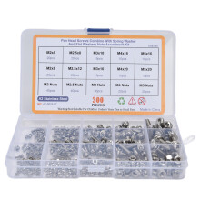 Kit di viti resistenti alla corrosione, viti a testa esagonale incassata, dado di bloccaggio in nylon, elementi di fissaggio durevoli, assortimento