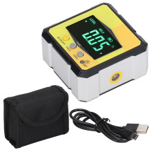 Digital Protractor Inclinometer Cube Level Box Auto Rotating Display Magnetic Base Zero Calibration Audio Alert Compatible Tool For Woodworking