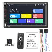 Multimedia Player Car Stereo7Inch Touch Screen Bluetooth Hands-Free Calling FM Radio Mirror Link Rear View Camera Voice Assistant Compatible Car