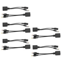 Rj-45Port Poe Splitter Kit Passive Poe Injector Dc Jack Power Over Ethernet Use With Ip Camera Security Monitoring Easy Plug In Setup