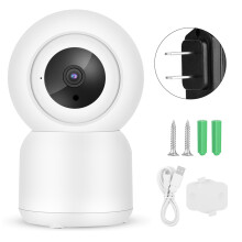 Two Way Audio Indoor Security Camera With Night Vision Motion Detection Pan Tilt Control Cloud SD Storage Privacy Mode Compatible With Smart Life App