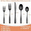 Black Stainless Steel Flatware Set 40-Pc for 8 2