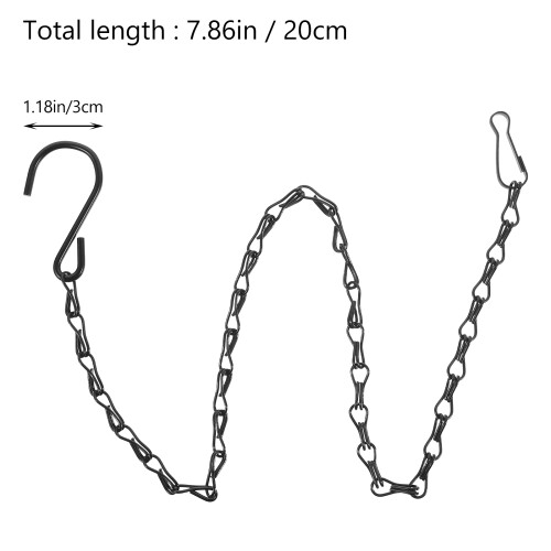 20Pcs Durable Black Metal Hanging Chains for Birdcages Planters 1