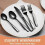 Black Stainless Steel Flatware Set 40-Pc for 8 4