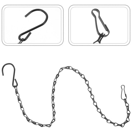 20Pcs Durable Black Metal Hanging Chains for Birdcages Planters 2