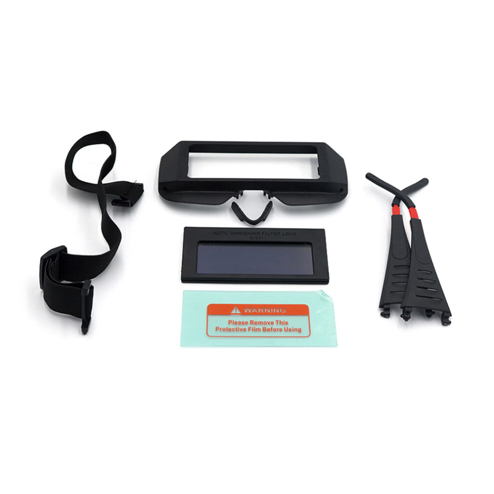 True Color Lenses Auto Darkening Welder Glasses With Reduce Glare For Tig Mig Mma Plasma, Adjustable Shade Solar Powered Auto Dimming Goggles For Gas 9049227863389