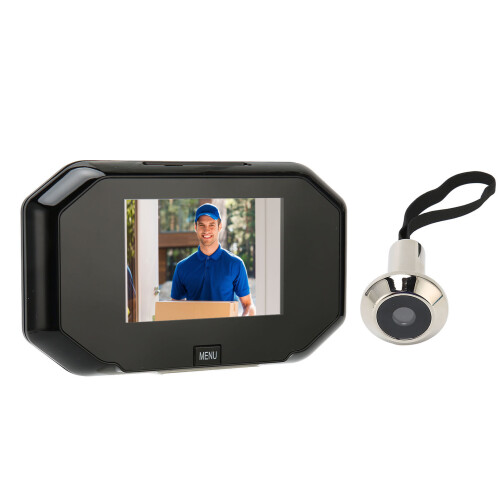 Visor digital para porta de entrada, compatível com sistema de segurança residencial, conexão via aplicativo, câmera HD de 2,4 polegadas para 2