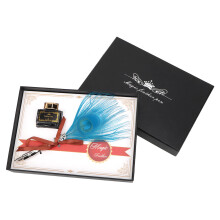 Calligraphy Feather Pen Kit With Ink And Extra Nibs Retro Writing Tool Elegant Design For Festive Gifting, Smooth Writing Experience Authentic