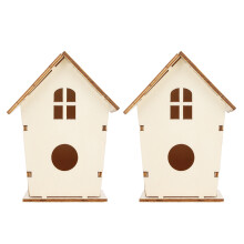 Unbehandelte Vogelhäuser aus Holz – DIY-Malerei, kreative Vogelnest-Holzmaterialien, hängende Vogelhäuser, Nistkästen, sichere Materialien,
