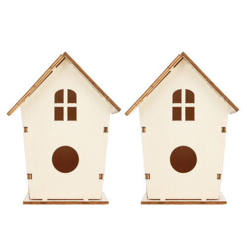 Ημιτελή ξύλινα σπίτια πουλιών, ζωγραφική DIY, δημιουργική φωλιά πουλιών, ξύλινο