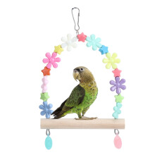 Adjustable Perch Bird Toy Set Hanging Bell Colorful Chewing Toys For Cockatiel Parrot Multi Function Bird Toy Foraging Stimulation Bite Resistant