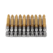 Magnetic Screwdriver Bits Anti Slip Titanium Coated Wear Resistance High Hardness Impact Driver Bits Hex Shank For Home Repairs