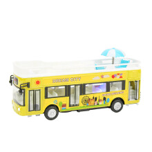 Friction Powered Wheels Bus Toy, LED Lights and Sounds Realistic Design Interactive Play Toy with Openable Doors and Pull Back Function, Durable