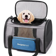 Soft-Sided Cat Carrier for Large Cats up to 20 lbs & Small Dogs/Puppies under 25 lbs, 4 Ventilated Windows, 3 Doors, Big Storage Bag