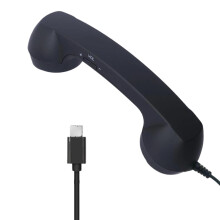 Retro Phone Handset with USB-C Cable, Speakers, Call