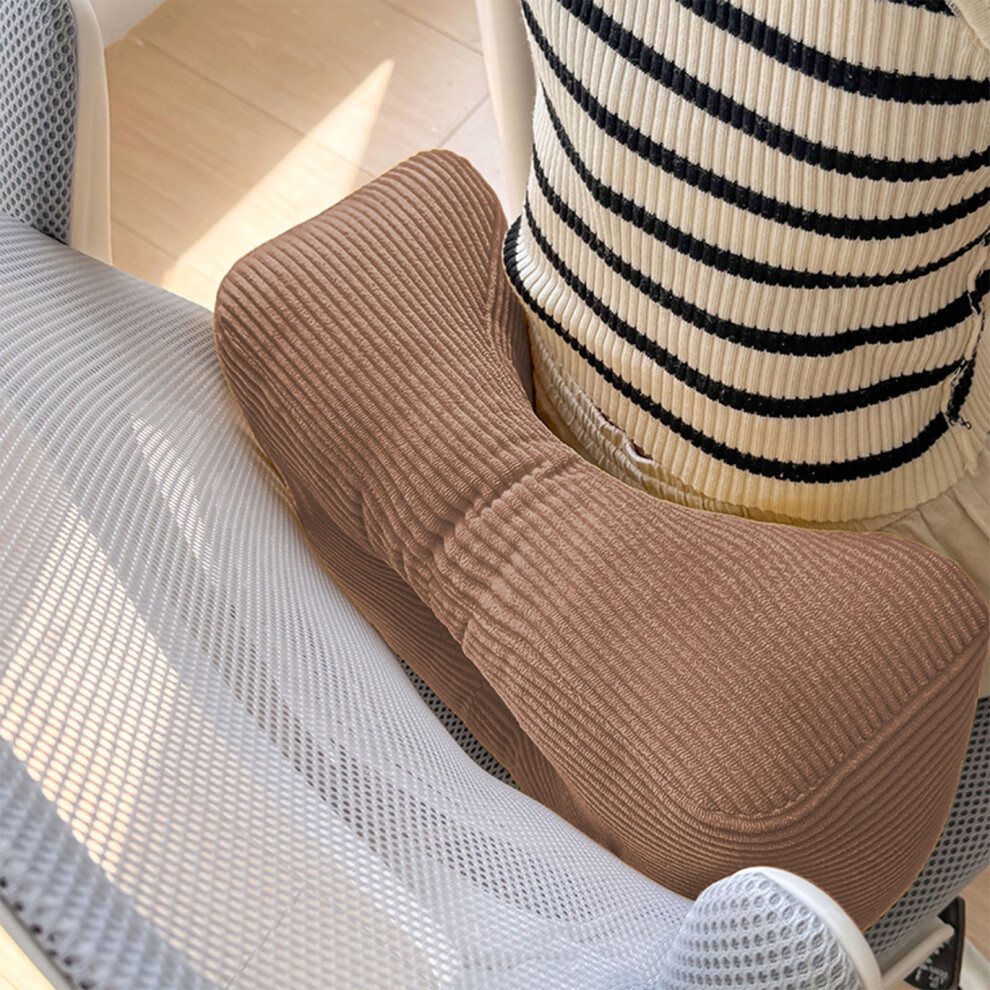 Corduroy Lumbar Support Pillow For Office And Car Seats 1 9336866091236