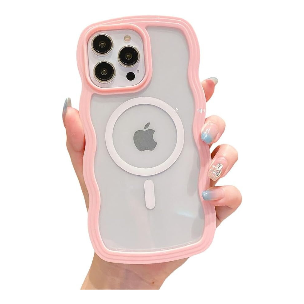 Water Wave Clear Iphone Case Â Shockproof, Magsafe Compatible, Fits Iphone 14 Pro (Pink) Pink 9181073470004