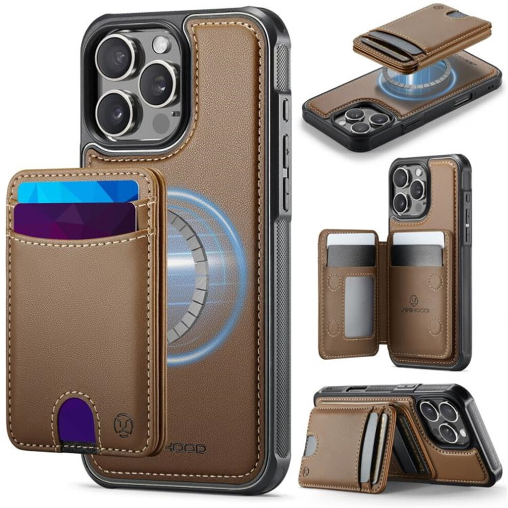 Jeehood Case For Iphone 14 Pro: Rfid Blocking, Pu Leather, Magsafe-Compatible 2-In-1 Wallet With Push Card Holder & Kickstand 9558633061239