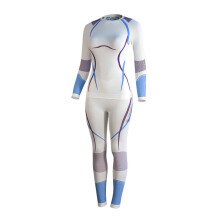 asdoklhq Women's Thermal Underwear Women Winter Round Neck Tight Skiing Sports Breathable Solid Color Keep Warm Thermal Underwear Sets Purple S