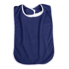 Adult Bib with Adjustable Strap, Stain Resistant Washable Dining Bib Elderly Bib Navy