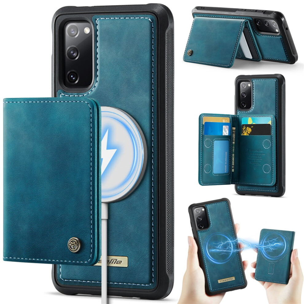 Rfid-Blocking 2-In-1 Magsafe-Compatible Case For Samsung Galaxy S20 Fe 5G Â Pu Leather Wallet With Kickstand, Blue 9558633063875