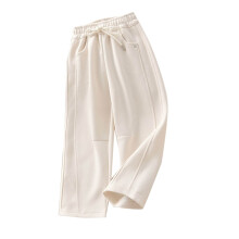 Kids Girls Solid Wide Leg Pants Stretchy Teen Loose Pants Straight High Elastic Waist Trousers Long Pants Clothes White 14-15 Years