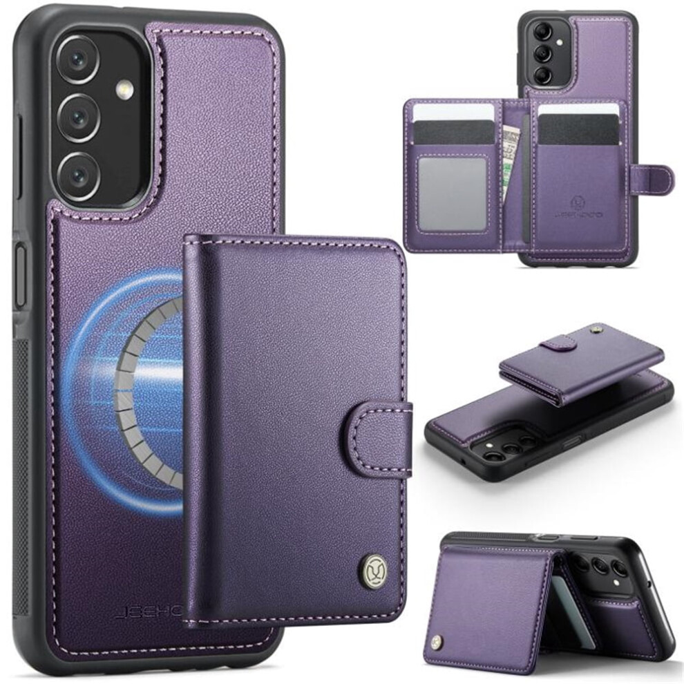 Jeehood Case For Samsung Galaxy A34 5G: Rfid-Blocking, Magsafe-Compatible 2-In-1 Wallet & Kickstand Pu Leather Cover, Purple 9558633064537