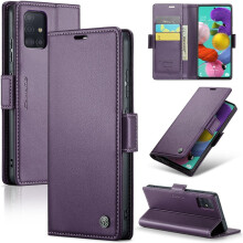 CaseMe Leather Wallet Case for compatible with Samsung Galaxy A51 4G – RFID Blocking, Magnetic Clasp, Kickstand, Card Holder