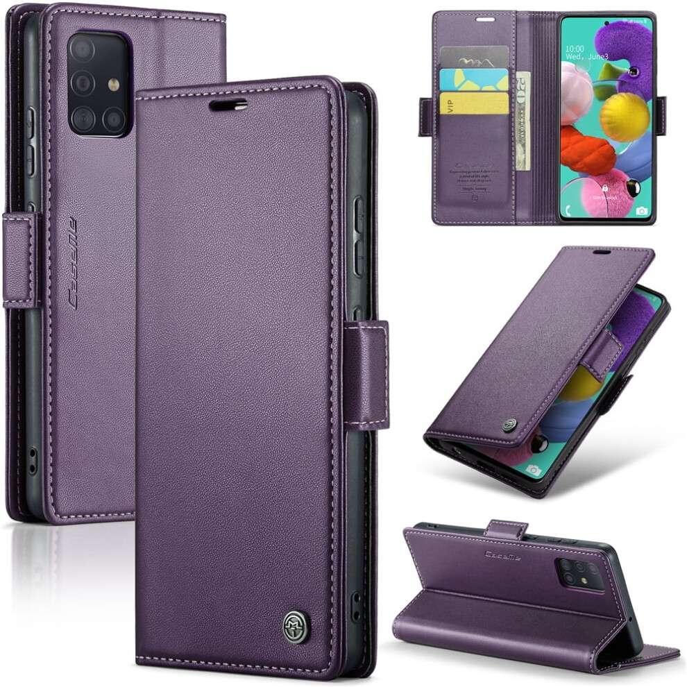 Caseme Leather Wallet Case For Compatible With Samsung Galaxy A51 4G Â Rfid Blocking, Magnetic Clasp, Kickstand, Card Holder 9558633064261