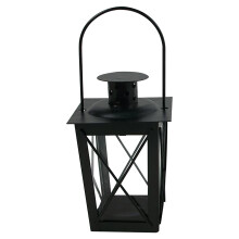 Sunxin A Black European Classical Hollow-Out Candlestick, Compatible with Tealight, Vintage Hanging Lantern