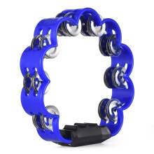 Adult Tambourine with Pleasant Jingle Sound, Metal Double Jingles, Hand-Cranked Bell Ring – Classroom, Band, Orchestra & Party Supply