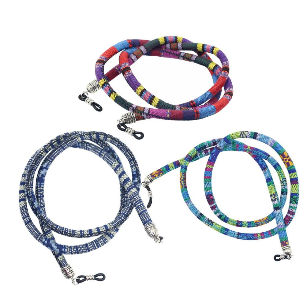 3Pcs Bohemian Eyeglasses Holder Strap Cord Cotton Eyeglasses String Holder Chain