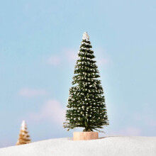 Mini Christmas Needle Tree Decoration, Cute White Cedar Style PVC Ornament, Small 9cm Christmas Tree Accessory for Home Office Tabletop Holiday Decor