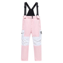 Kids Snow Ski Bib Pants Winter Waterproof Warm Insulated Snowboard Pants for Boys Girls Pink 7-8 Years