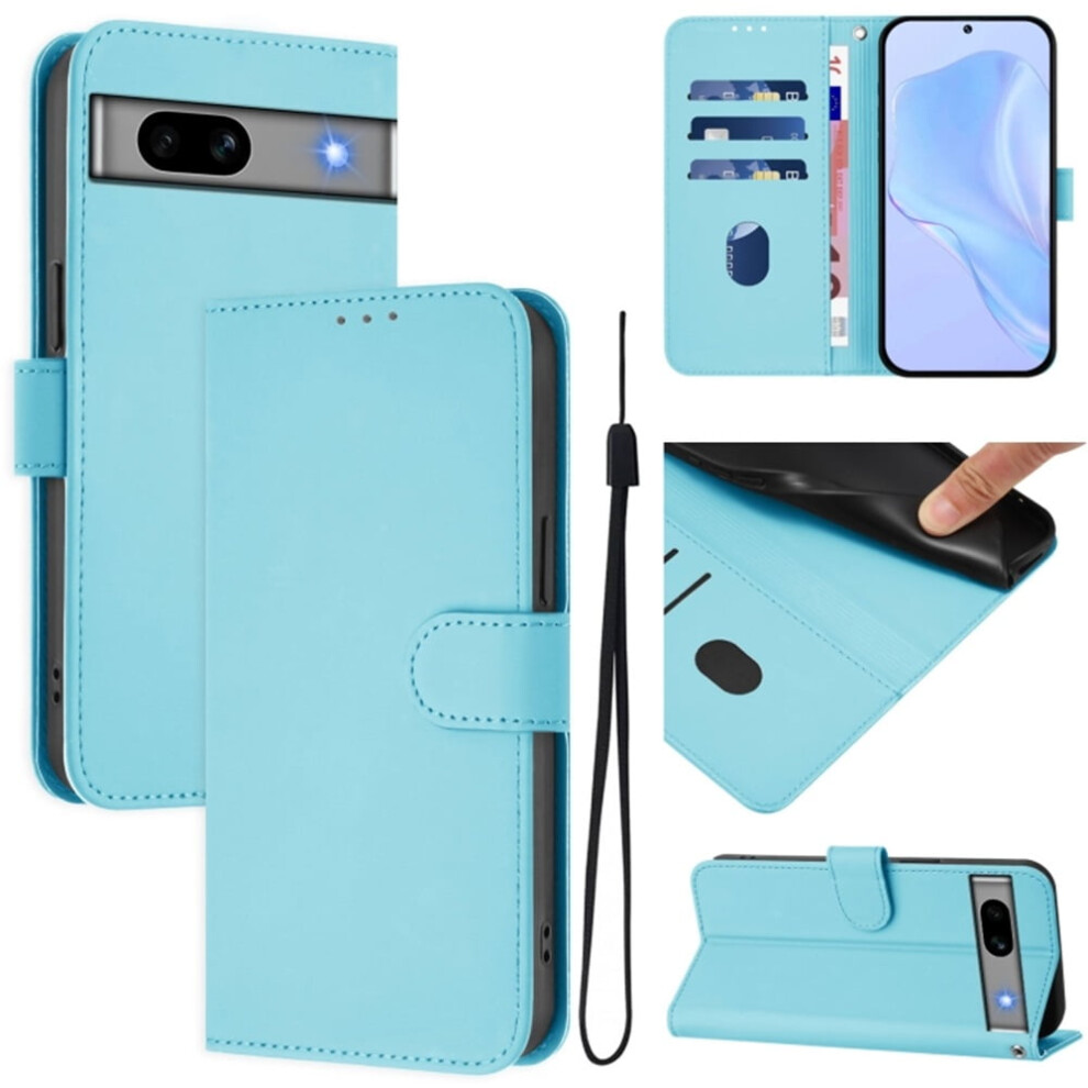 Wallet Case Compatible With Google Pixel 7A Â Pu Leather Magnetic Flip Folio, 3-Card Slot & Wrist Strap, Sky Blue 9485826653622