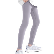 Kids' High-Waist Yoga & Sports Leggings, Gray, 8-9 Years, Compatible with Football/Running/Baseball