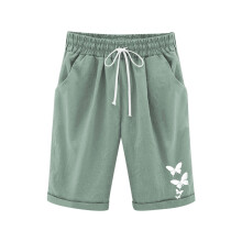 Girls Bermuda Shorts Knee Length Straight Leg Long Shorts Loose Casual Solid Drawstring Elastic Waist Short Pants Green 5-6 Years