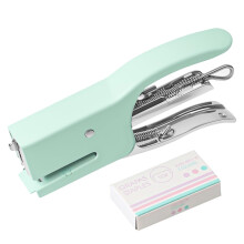 Tischhefter, robustes Metall-Handgerät für Heftklammern, Bürowerkzeug für Papier, Karton und Verpackungsmaterialien, 1 Stück, Grün