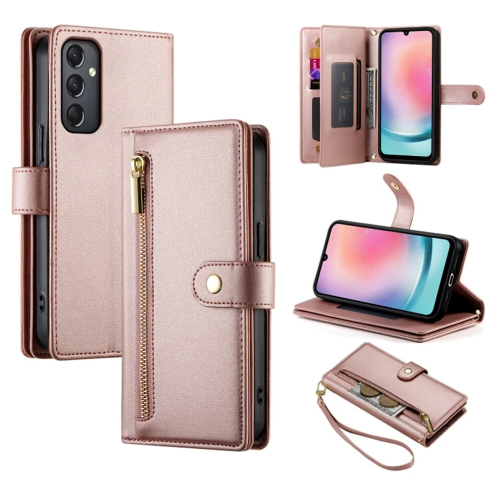 Leather Wallet Case For Samsung Galaxy A24 4G 6.5 Inch Pink 9152228959897