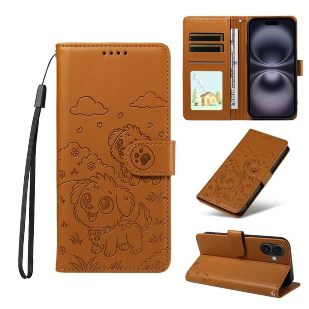 Leather Iphone 16 Case With Rfid Wallet, Magnetic Clasp, Lanyard & Flip Stand Â Compatible With Iphone 16 Brown 9193271853138