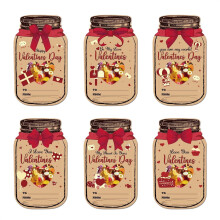 25 Pack Valentines Day Cards,Candy Jar Cards Bulk Valentines Exchange Cards for Party Favors