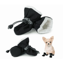 Sapatos de inverno para cães, pretos, tamanho 4.