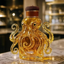 Octopus Bottle, New Beautiful Engraved Glass Decanter Creative Animal Theme Barware, Octopus Engraved Decanter, Home Bar Centerpiece Decor for Lover